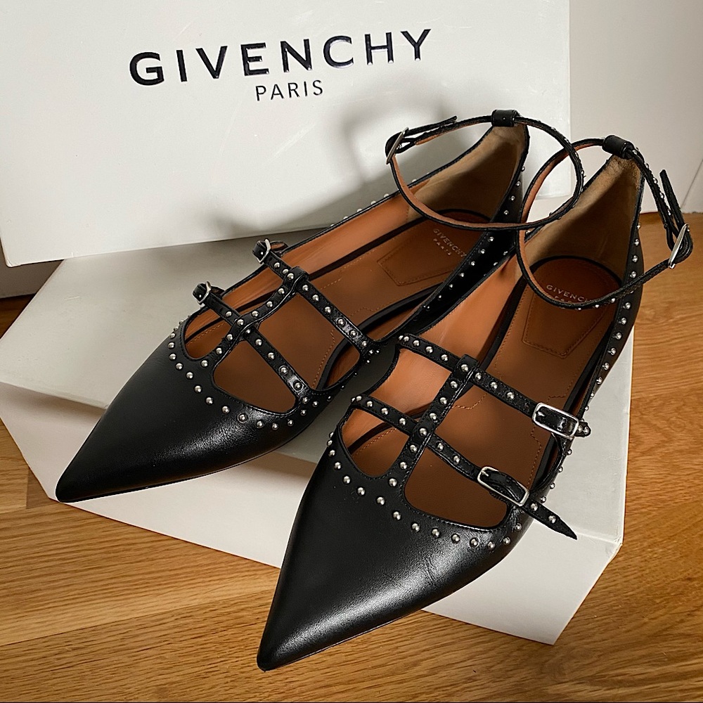 New Givenchy Studded Leather Ballet Flat